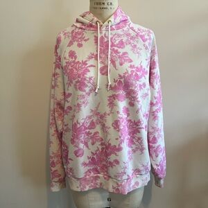 LoveShackFancyX Beach Riot White and Pink Floral Hoodie